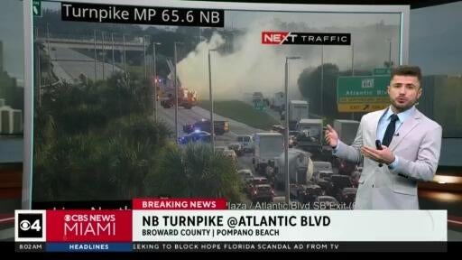 Truck fire shuts down all northbound lanes of Florida’s Turnpike in Pompano Beach — CBS Miami, Jupiter Community news