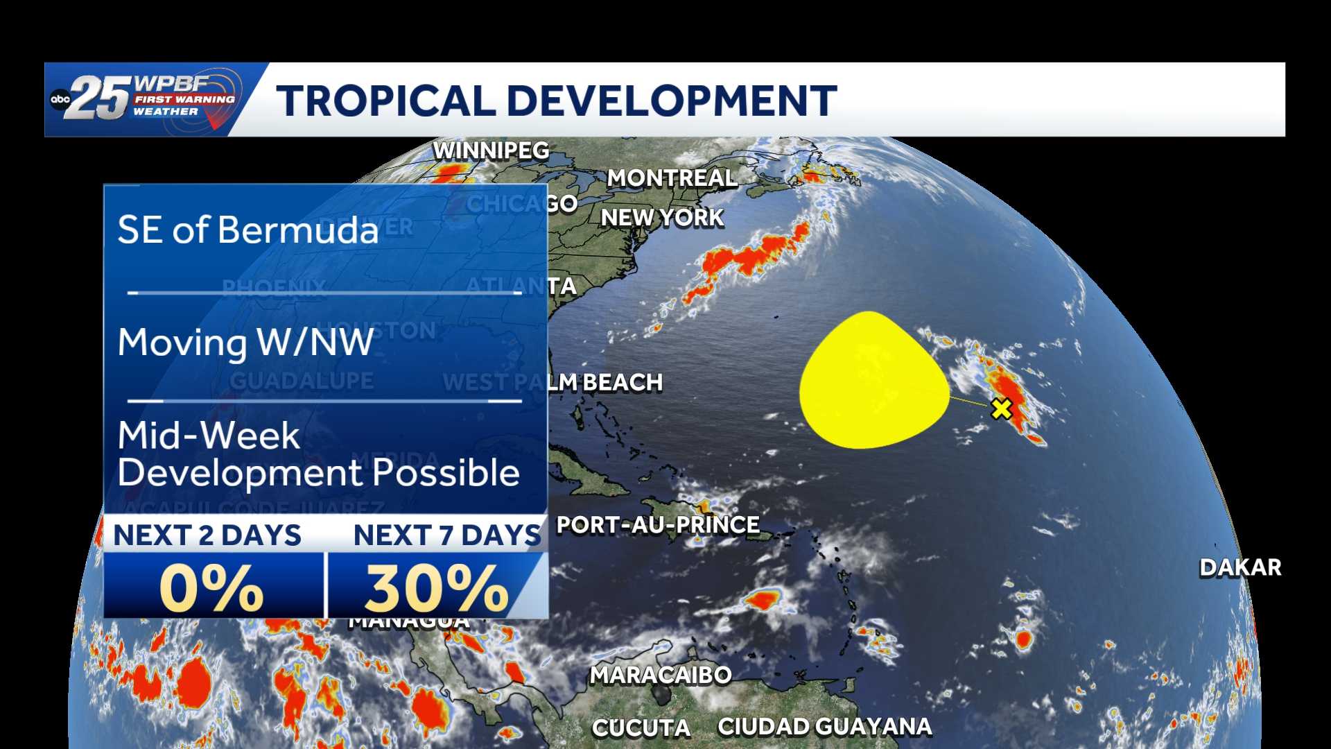 Tropical disturbance 1,000 miles from Bermuda may develop this week — WPBF West Palm Beach