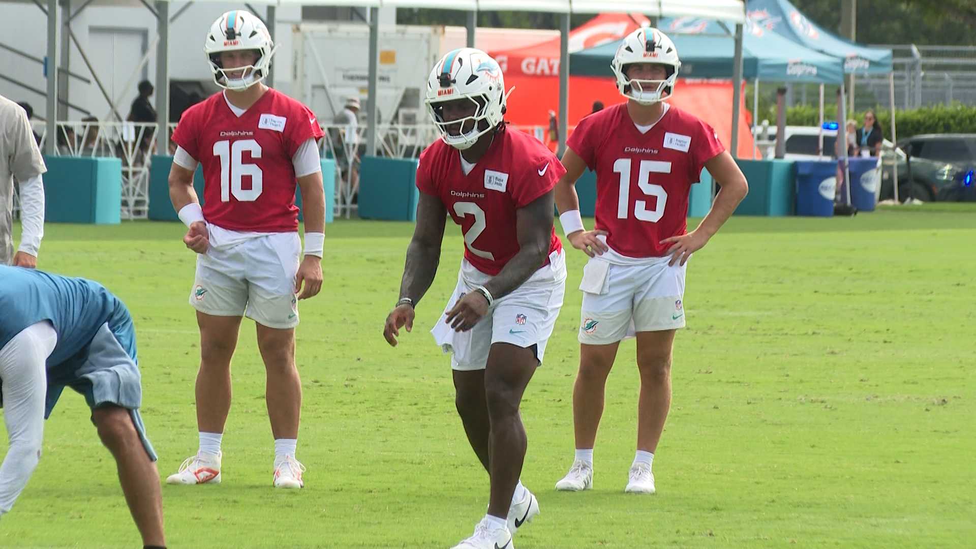 Dolphins host day three of training camp with offensive line coming together — WPBF Sports Palm Beach