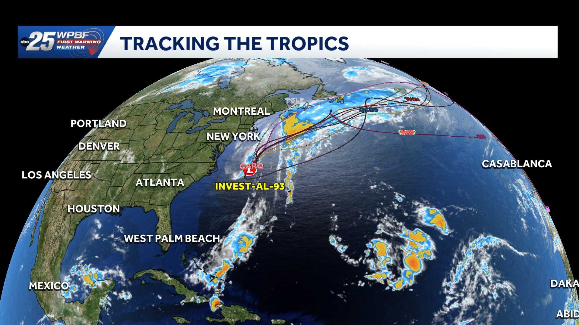 Invest 93-L brings dangerous surf to parts of East Coast as low pressure tracks off North Carolina — WPBF West Palm Beach