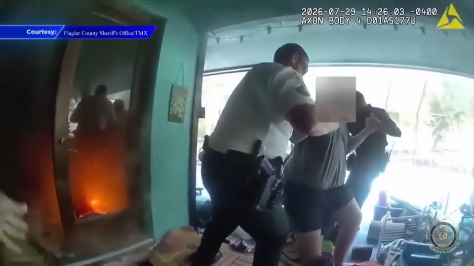 Flagler County deputies rescue man who was trapped feet away from house fire — WSVN 7 Local News